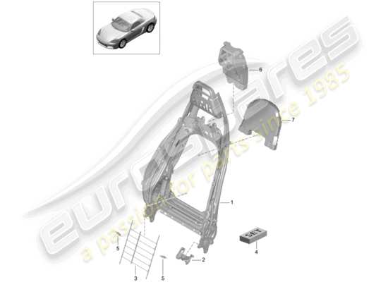 a part diagram from the Porsche 718 Boxster parts catalogue