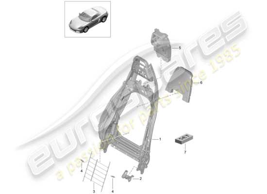 a part diagram from the Porsche 718 Boxster parts catalogue