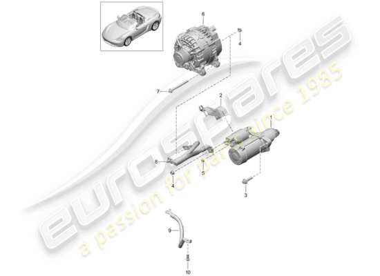 a part diagram from the Porsche 718 Boxster parts catalogue