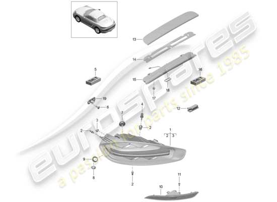 a part diagram from the Porsche 718 Boxster (2019) parts catalogue