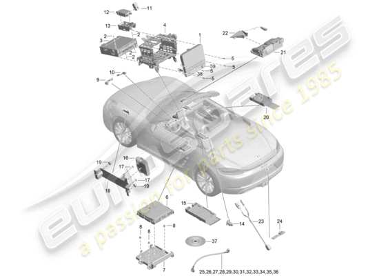 a part diagram from the Porsche 718 Boxster parts catalogue