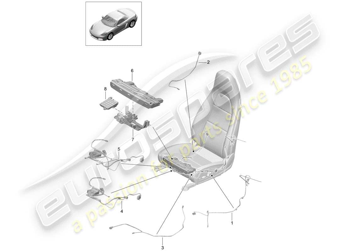 Porsche 718 Boxster (2020) wiring harnesses Part Diagram