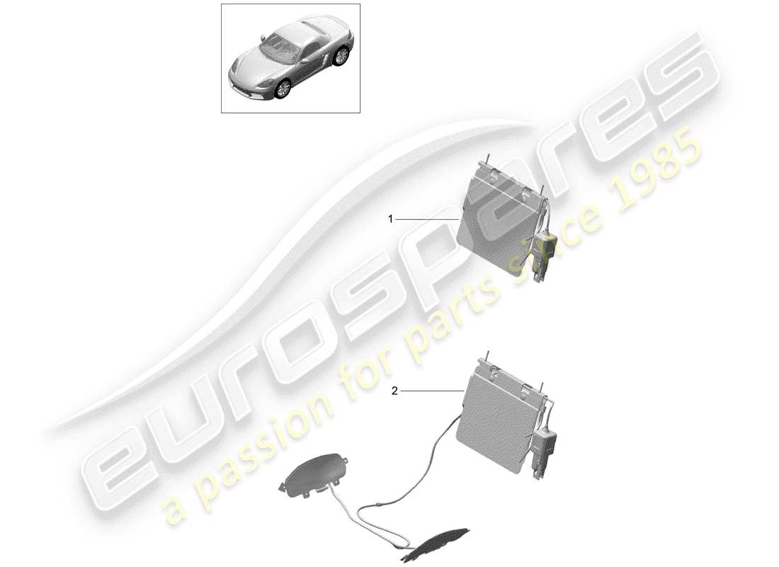 Porsche 718 Boxster (2020) lumbar support Part Diagram
