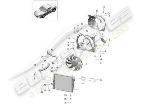 a part diagram from the Porsche 718 Boxster parts catalogue