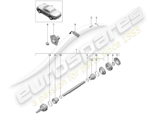 a part diagram from the Porsche 718 Boxster parts catalogue