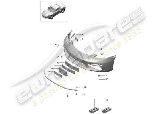 a part diagram from the Porsche 718 Boxster parts catalogue