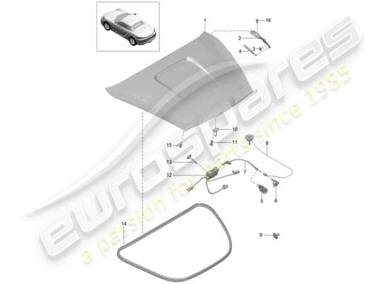 a part diagram from the Porsche 718 Boxster parts catalogue