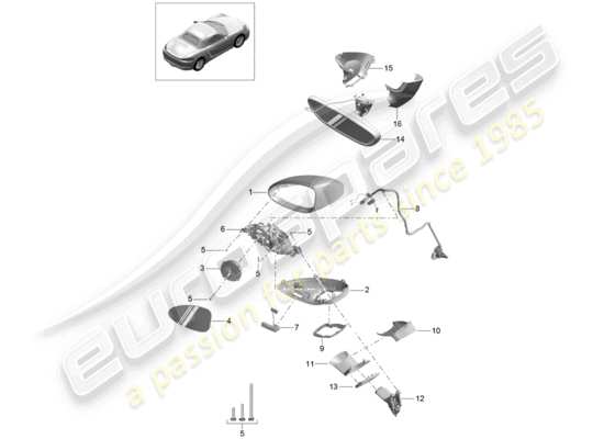 a part diagram from the Porsche 718 Boxster parts catalogue