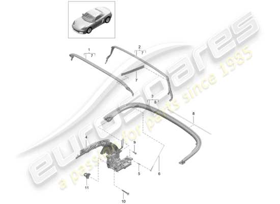 a part diagram from the Porsche 718 Boxster parts catalogue