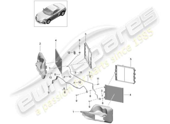 a part diagram from the Porsche 718 Boxster parts catalogue