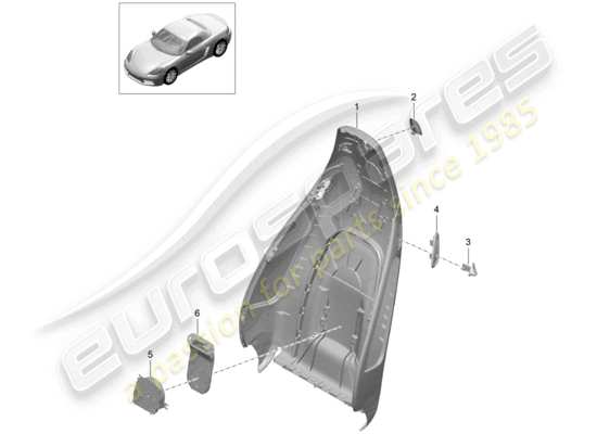 a part diagram from the Porsche 718 Boxster parts catalogue