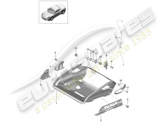 a part diagram from the Porsche 718 Boxster parts catalogue