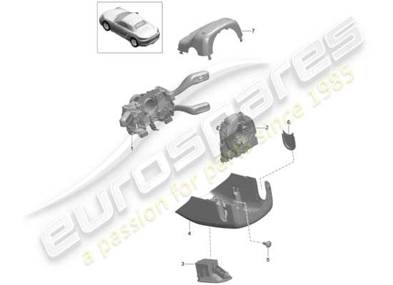 a part diagram from the Porsche 718 Boxster parts catalogue