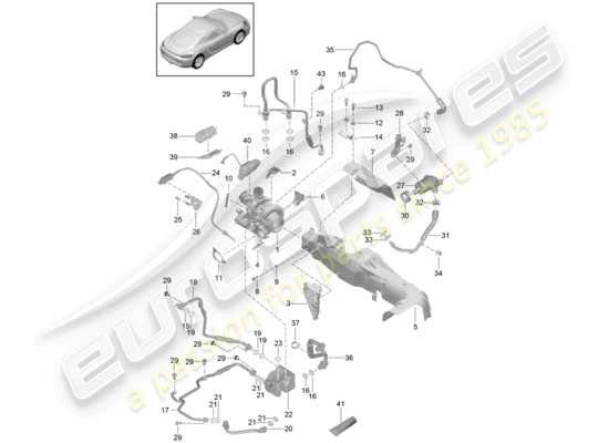 a part diagram from the Porsche 718 Cayman parts catalogue