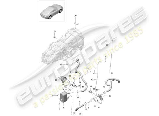 a part diagram from the Porsche 718 Cayman parts catalogue