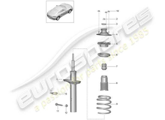 a part diagram from the Porsche 718 Cayman parts catalogue