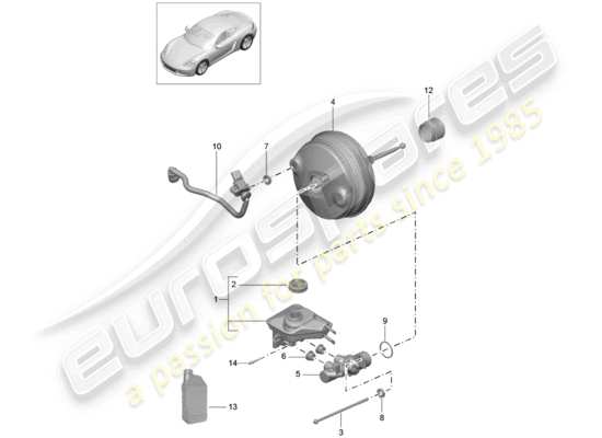 a part diagram from the Porsche 718 Cayman parts catalogue