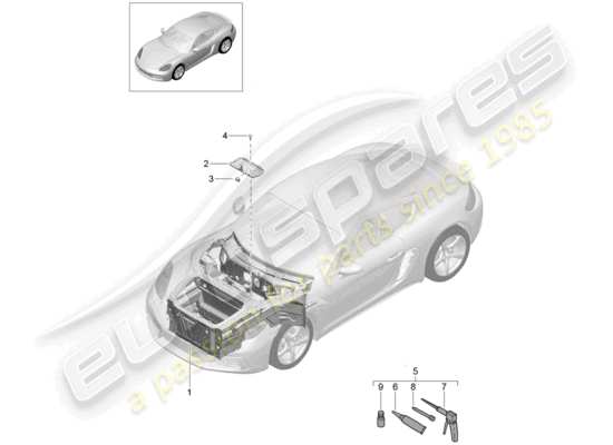 a part diagram from the Porsche 718 Cayman parts catalogue