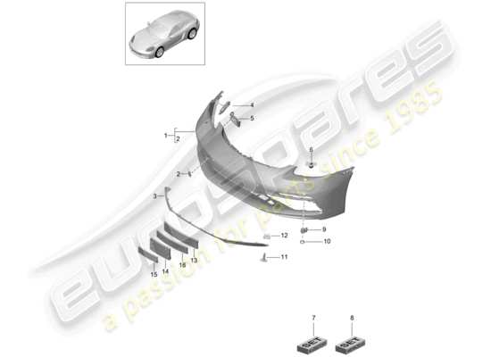 a part diagram from the Porsche 718 Cayman parts catalogue