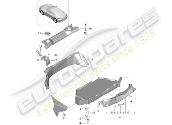 a part diagram from the Porsche 718 Cayman parts catalogue