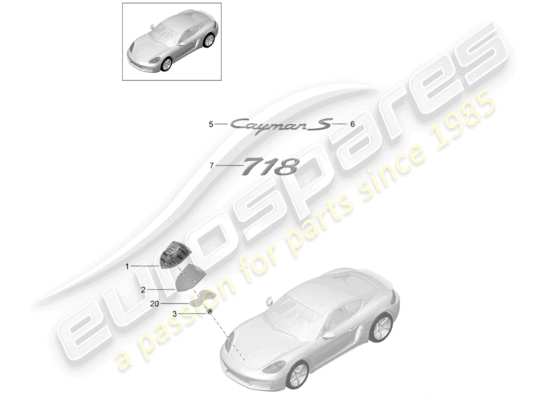 a part diagram from the Porsche 718 Cayman parts catalogue