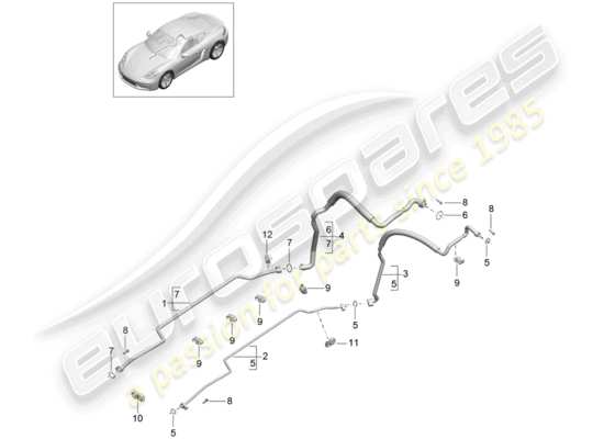 a part diagram from the Porsche 718 Cayman (2017) parts catalogue