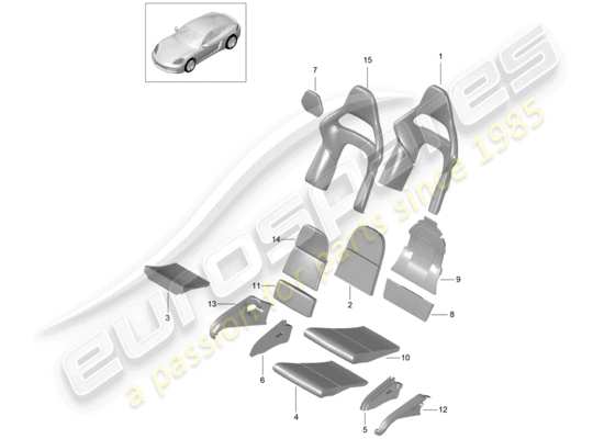 a part diagram from the Porsche 718 Cayman parts catalogue