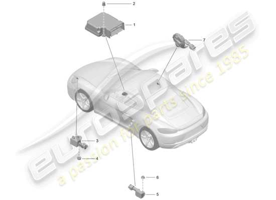 a part diagram from the Porsche 718 Cayman parts catalogue