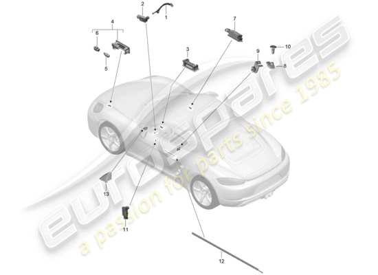 a part diagram from the Porsche 718 Cayman (2017) parts catalogue