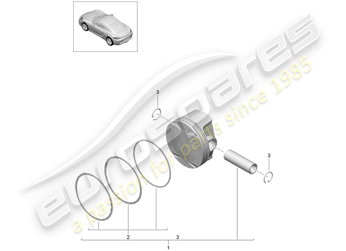 Porsche 718 Cayman (2018) PISTON Part Diagram