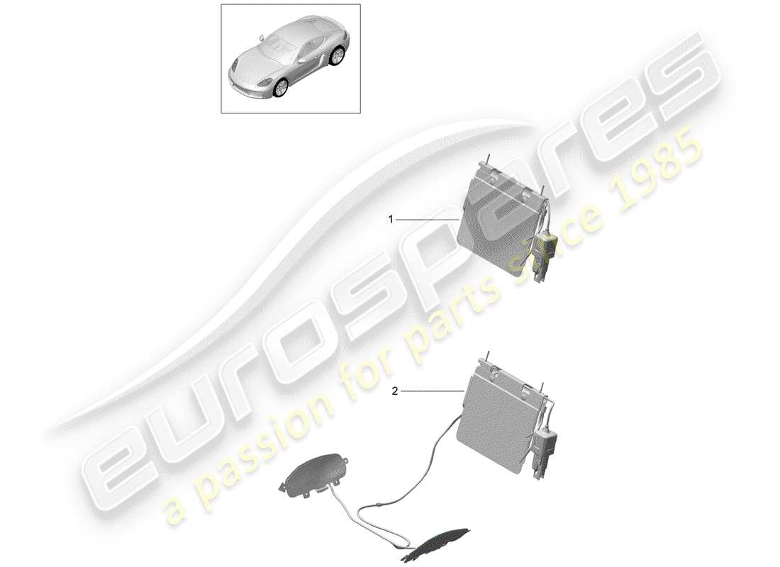 Porsche 718 Cayman (2018) lumbar support Part Diagram