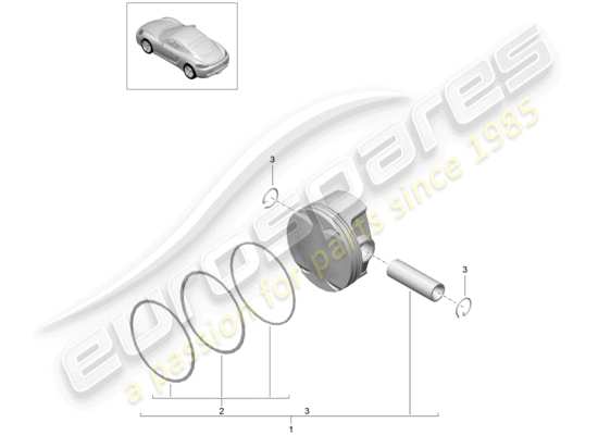 a part diagram from the Porsche 718 Cayman parts catalogue