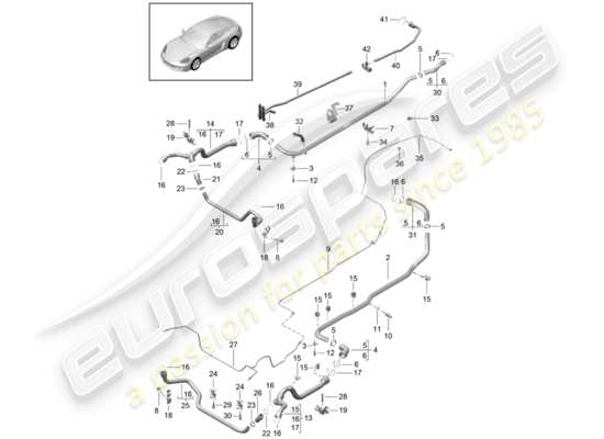 a part diagram from the Porsche 718 Cayman parts catalogue