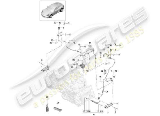 a part diagram from the Porsche 718 Cayman parts catalogue