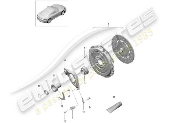 a part diagram from the Porsche 718 Cayman (2018) parts catalogue