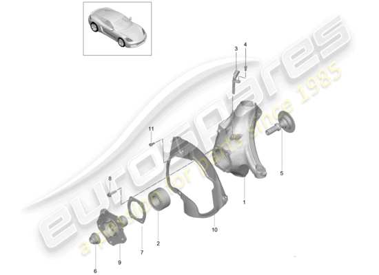 a part diagram from the Porsche 718 Cayman parts catalogue