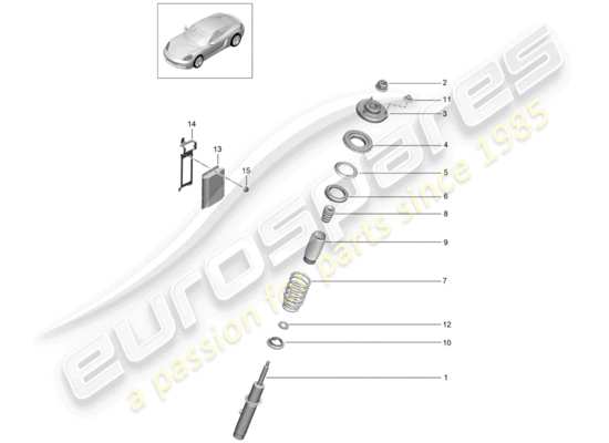 a part diagram from the Porsche 718 Cayman parts catalogue