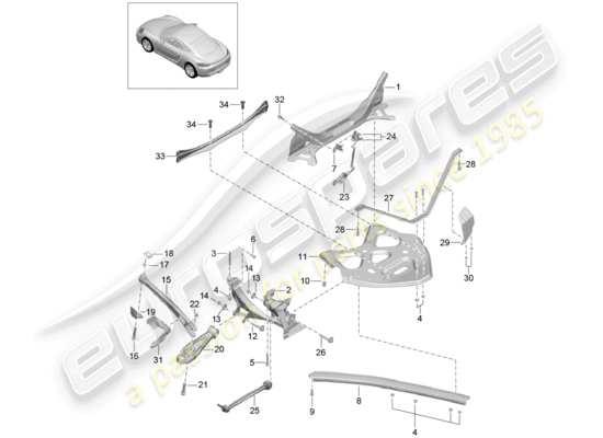 a part diagram from the Porsche 718 Cayman parts catalogue