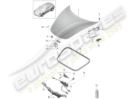 a part diagram from the Porsche 718 Cayman parts catalogue