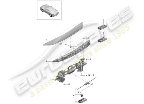 a part diagram from the Porsche 718 Cayman parts catalogue