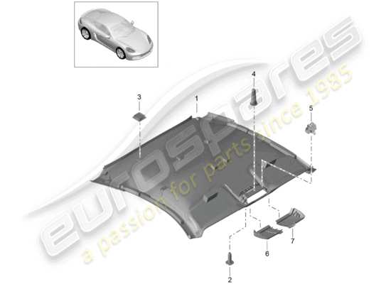 a part diagram from the Porsche 718 Cayman parts catalogue