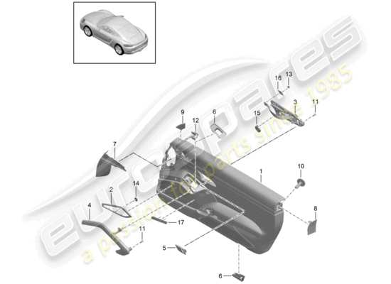 a part diagram from the Porsche 718 Cayman parts catalogue