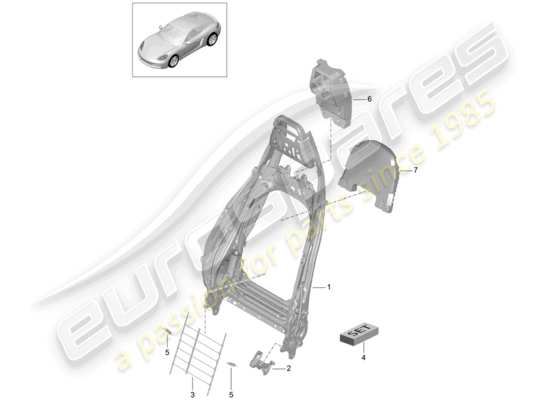 a part diagram from the Porsche 718 Cayman parts catalogue