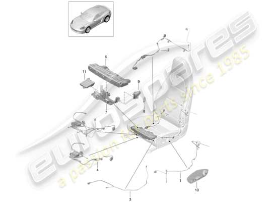 a part diagram from the Porsche 718 Cayman parts catalogue