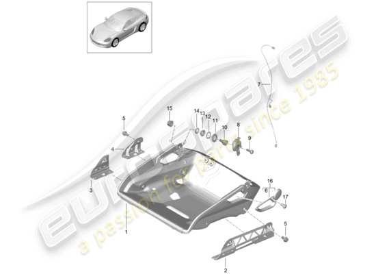 a part diagram from the Porsche 718 Cayman parts catalogue