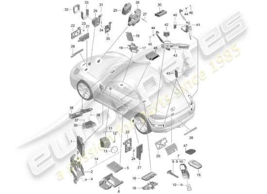 a part diagram from the Porsche 718 Cayman parts catalogue