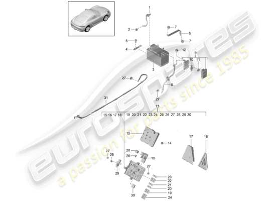 a part diagram from the Porsche 718 Cayman parts catalogue