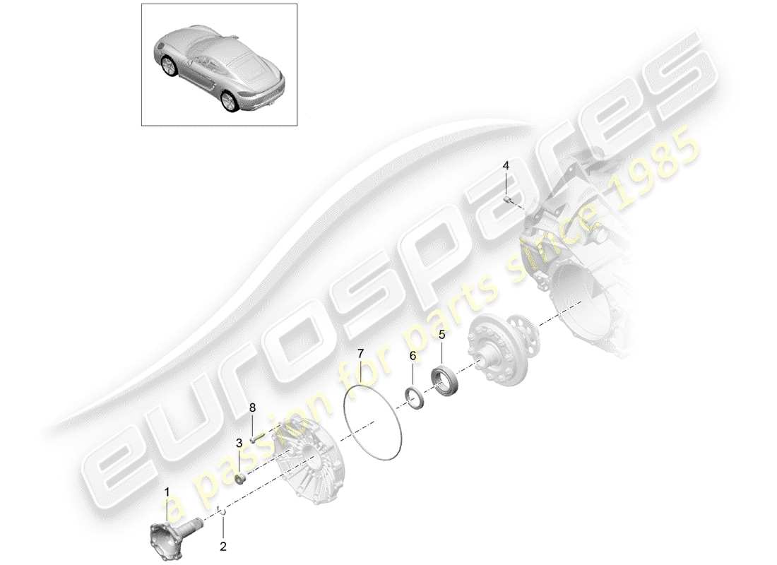 Porsche 718 Cayman (2019) MANUAL GEARBOX Part Diagram