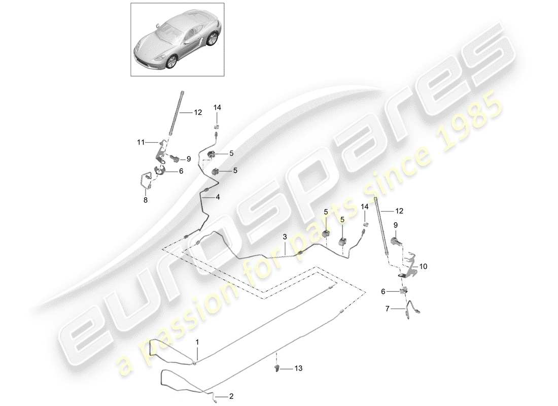 Porsche 718 Cayman (2019) brake line Part Diagram