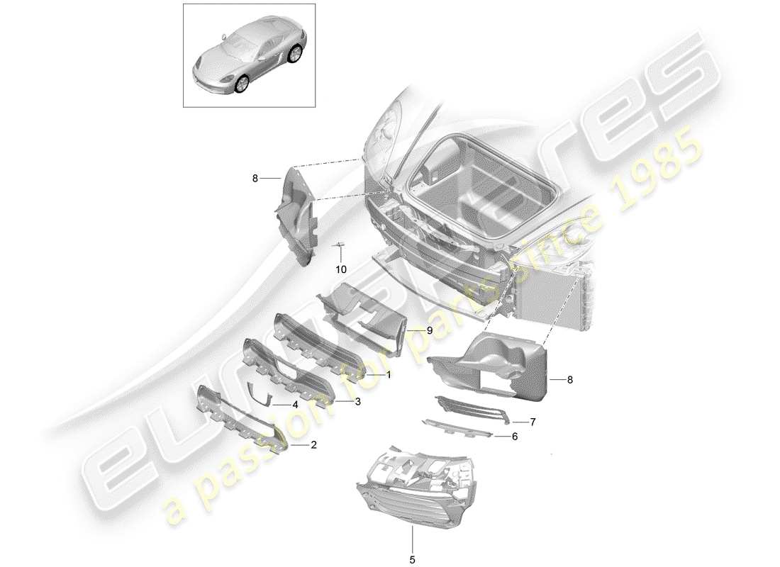 Porsche 718 Cayman (2019) AIR DUCT Part Diagram